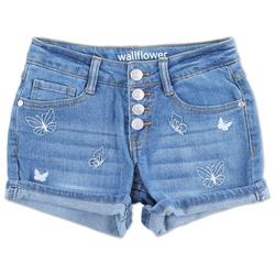 Girls Embroidered Denim Shorts