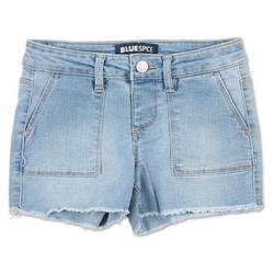 Girls Frayed Hem Denim Shorts