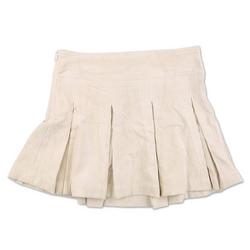 Girls Solid Pleated Skirt - White