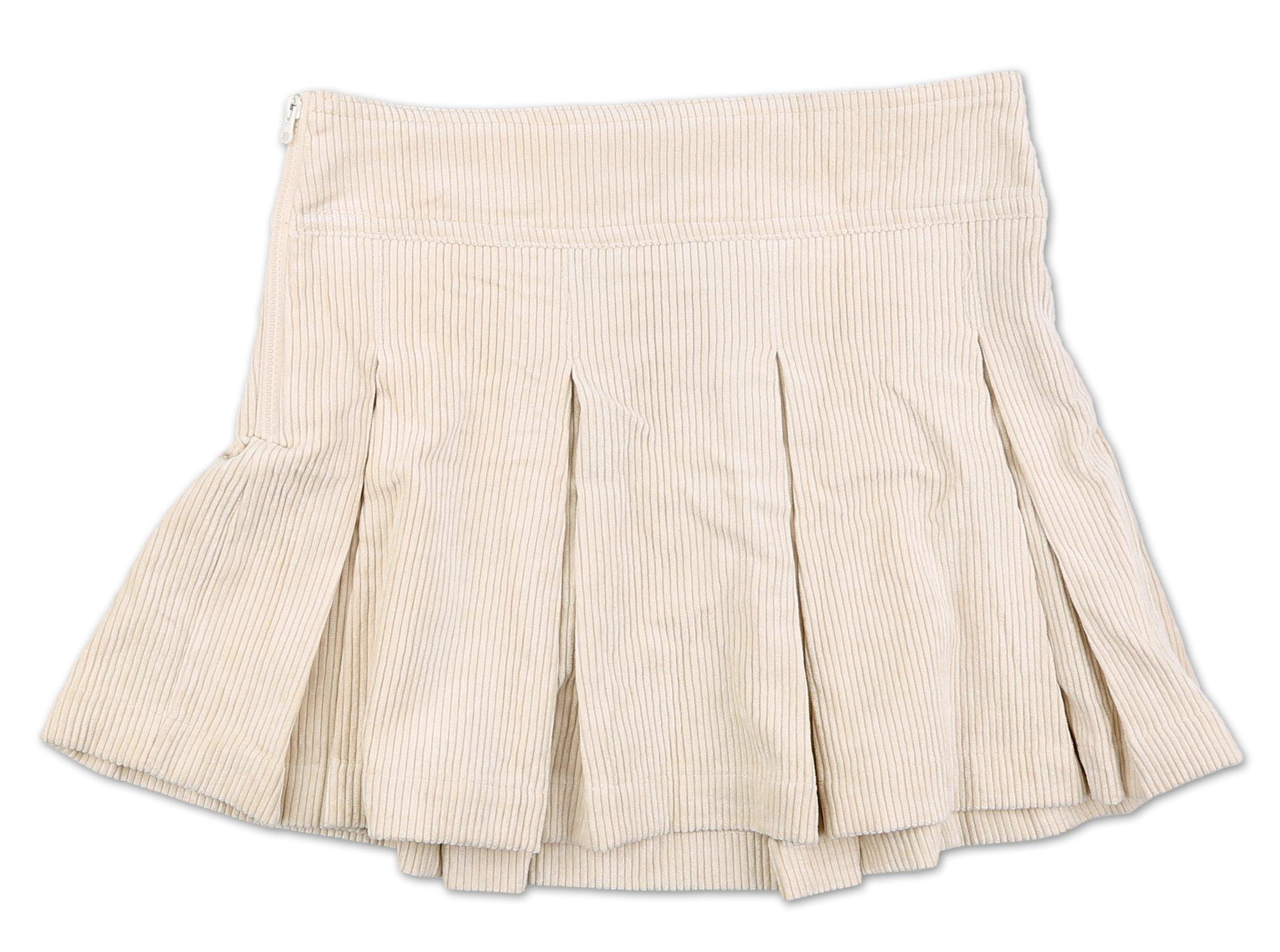Girls Solid Pleated Skirt - White