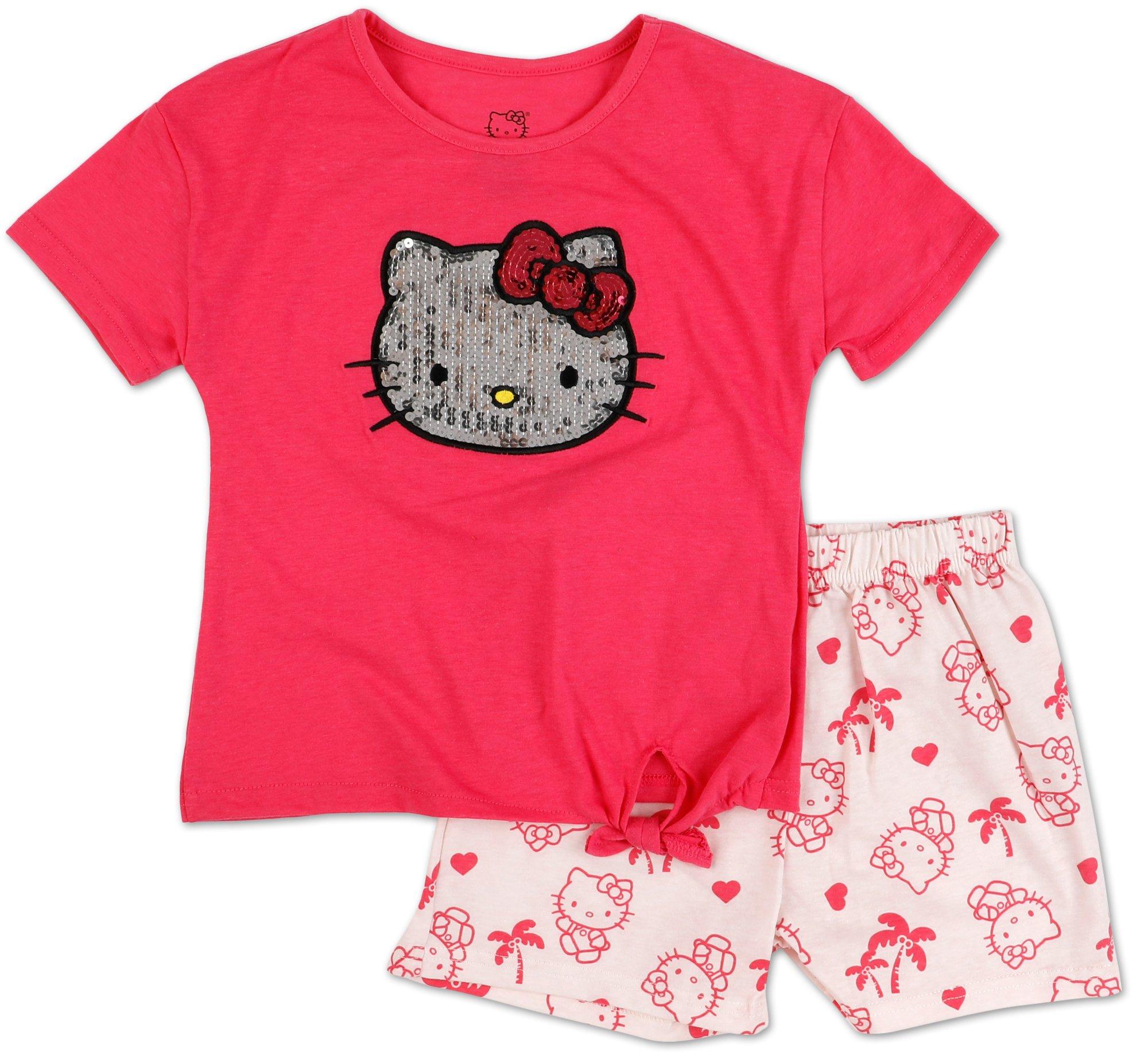 Girls 2 Pc Hello Kitty Shorts Set