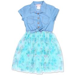 Girls Chambray Floral Easter Casual Dress