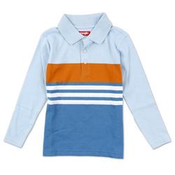 Little Boys Striped Long Sleeve Polo Shirt