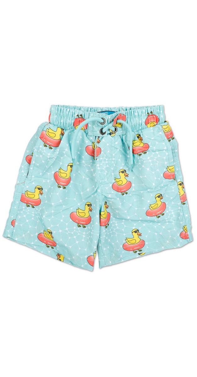 Little Boys Rubber Ducky Swim Trunks Blue bealls