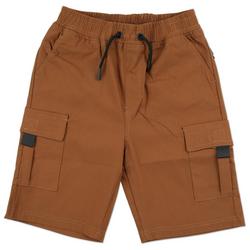Boys Solid Ripstitch Cargo Shorts