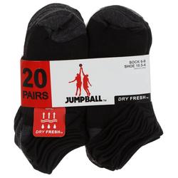 Boys 20 Pk Dry Fresh Low Cut Socks - Black