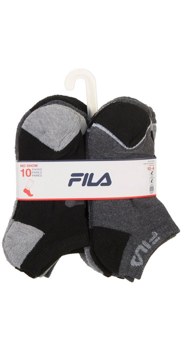 Boys 10 Pk No Show Socks - Black Multi | bealls