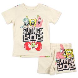 Little Boys 2 Pc Spongebob Shorts Set
