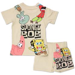 Little Boys 2 Pc SpongeBob Shorts Set