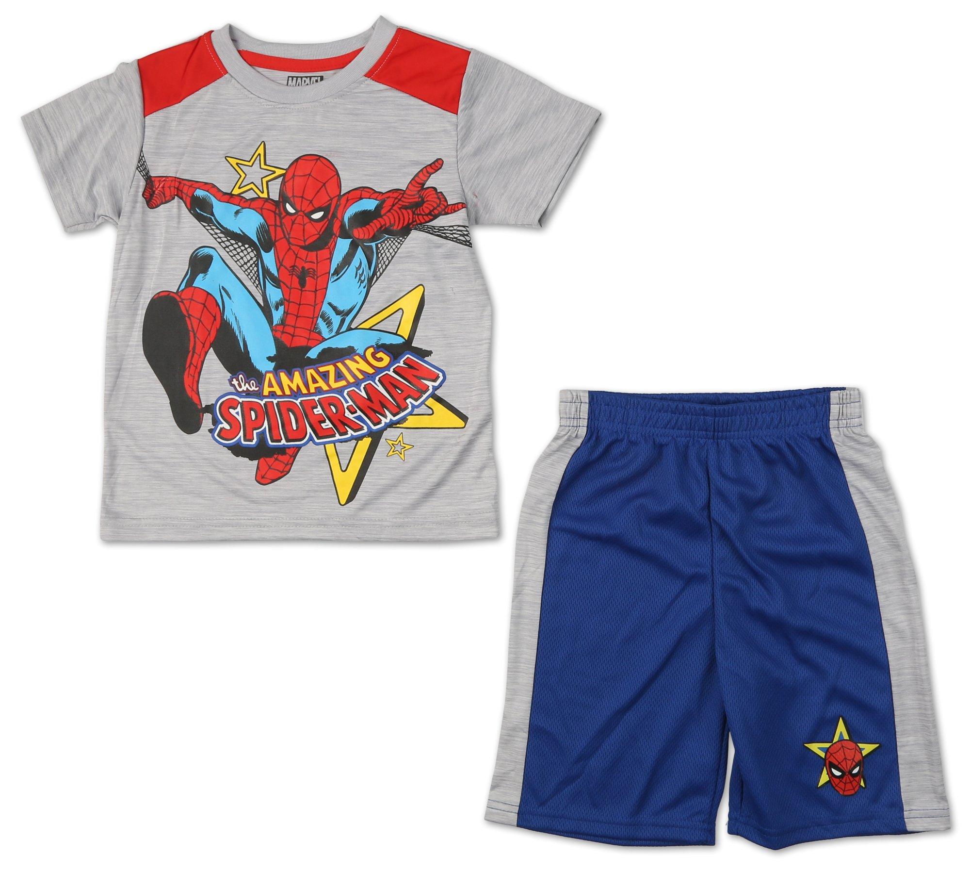 Little Boys 2 Pc Spiderman Shorts Set