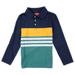 Boys Long Sleeve Stripe Polo Shirt