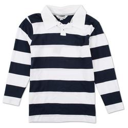 Boys Stripe Print Long Sleeve Polo Shirt