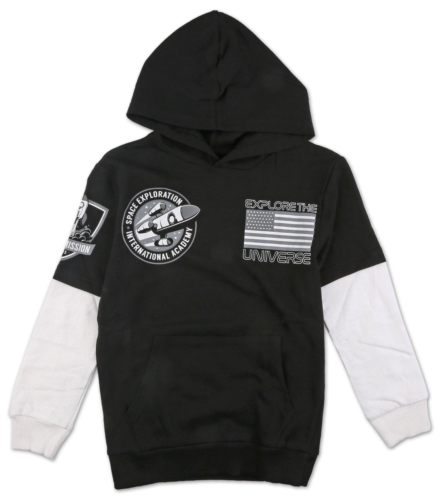 Boys Hooded Graphic Pullover