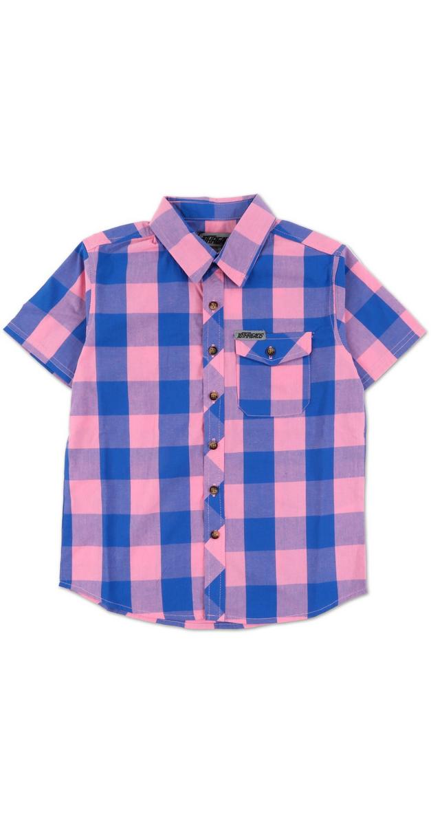 Boys Full Button Down Plaid Shirt Pink Multi bealls