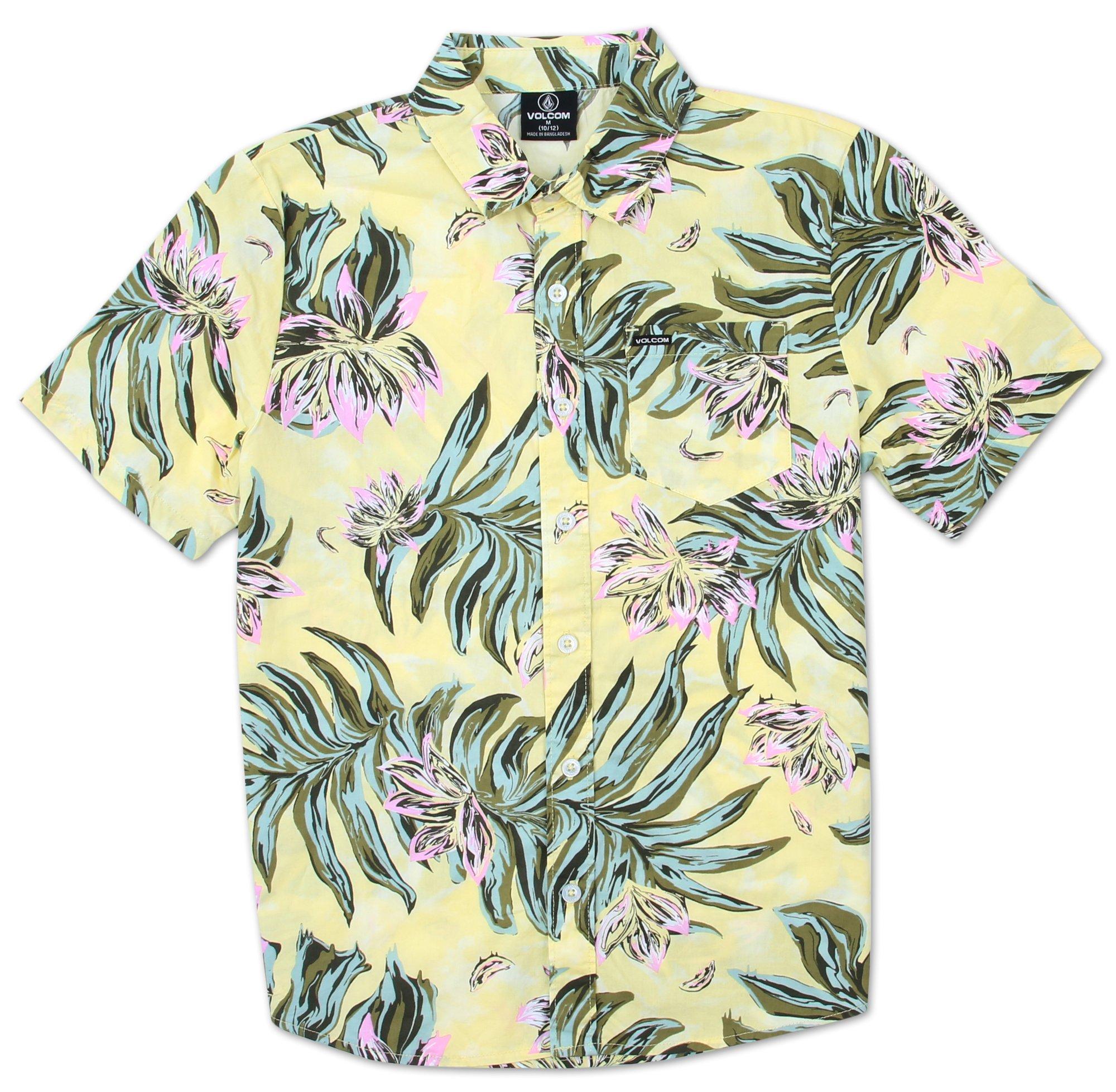 Boys Floral Print Button Down Shirt