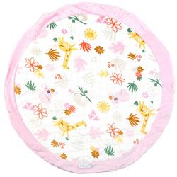 36 Floral Giraffe Round Baby Plush Playmat - Pink