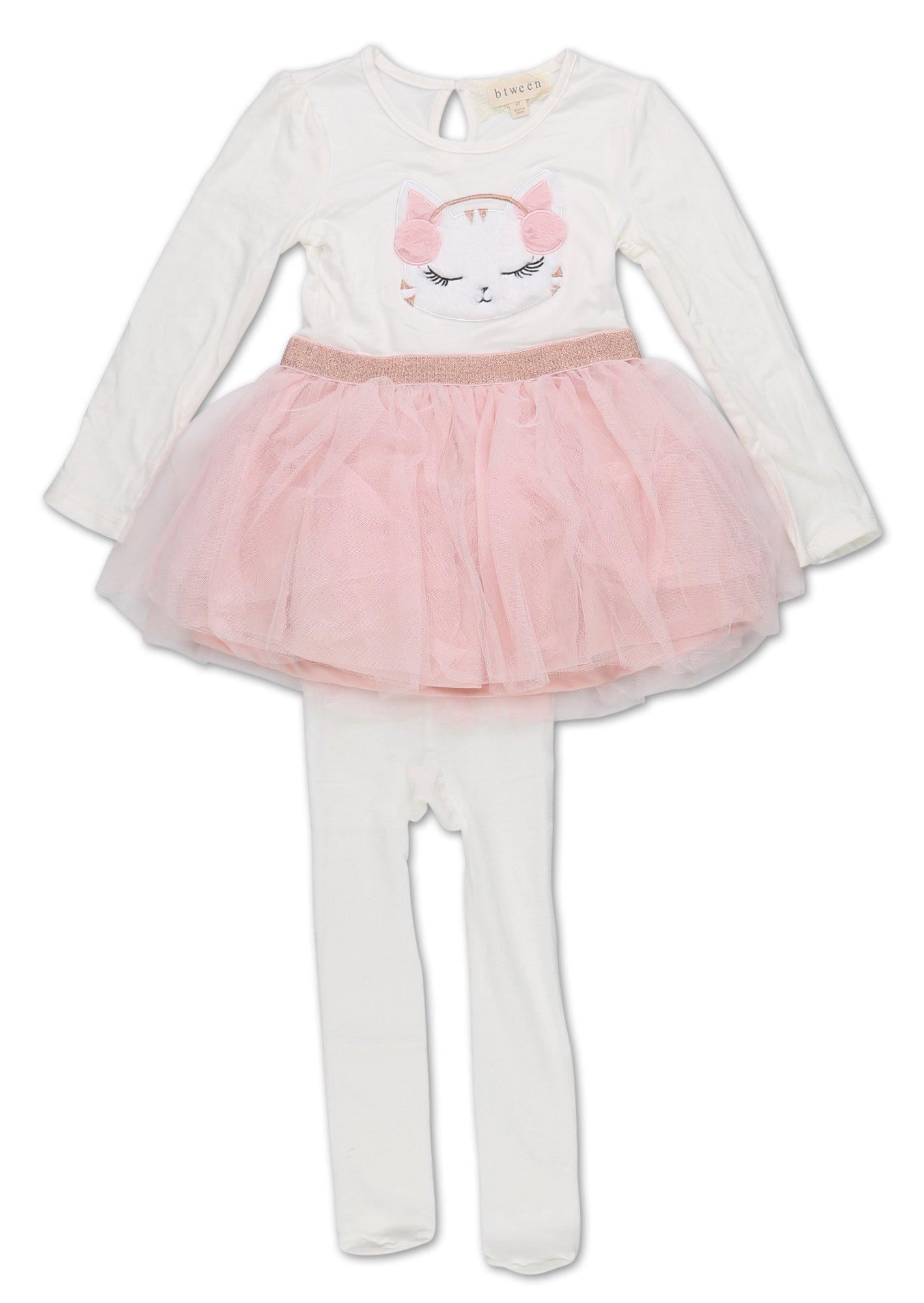 Toddler Girls 2 Pc Dress & Tights Set