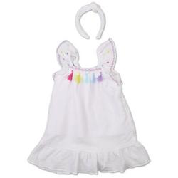 Toddler Girls Solid Dress - White