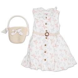 Toddler Girls 2 Pc Dress & Hat Set