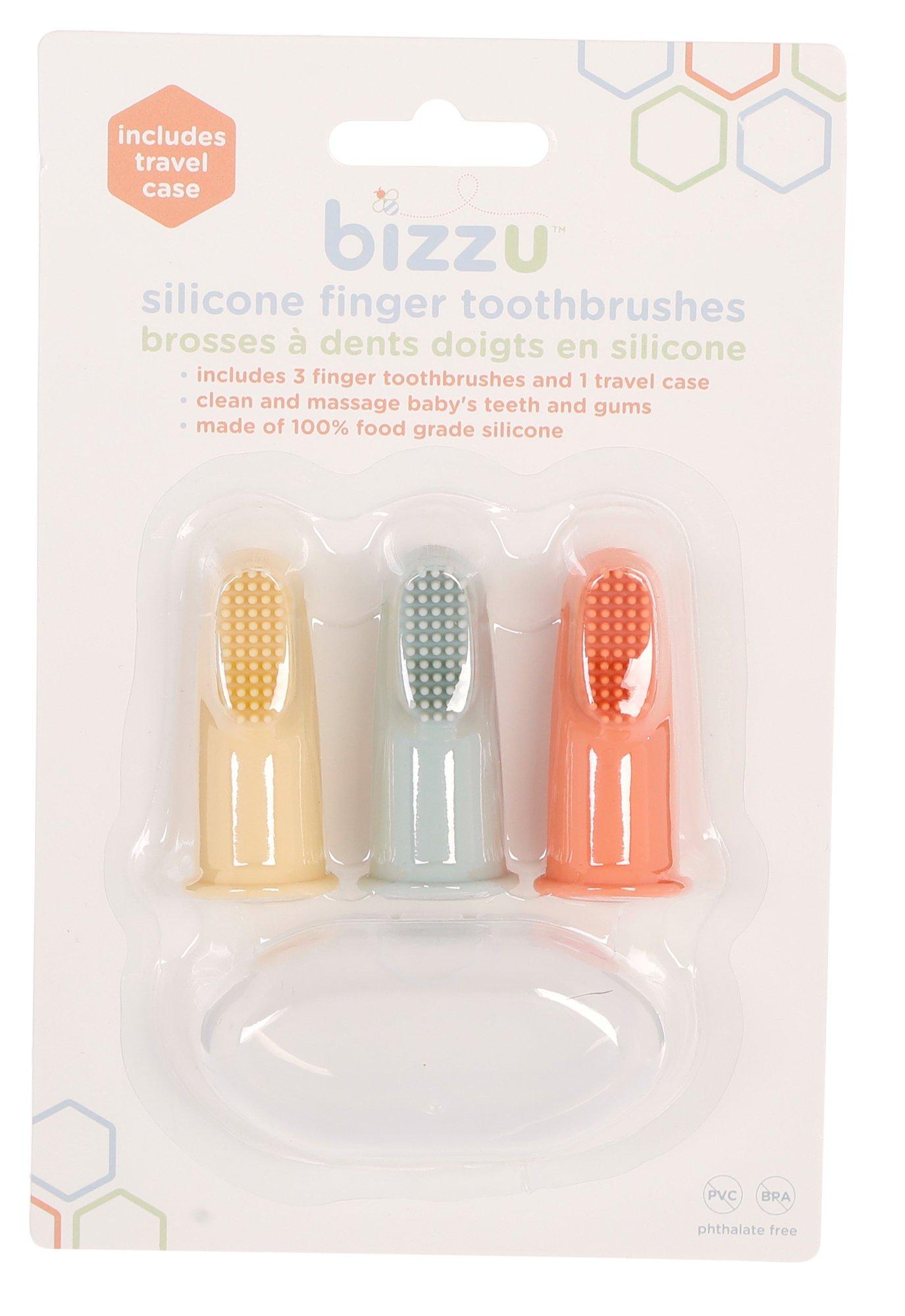 3 Pk Silicone Finger Toothbrushes