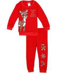 Toddler Boys 2 Pc Reindeer Pants Set