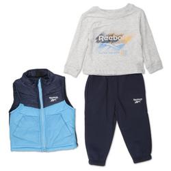 Toddler Boys 3 Pc Logo Vest & Sweatpants Set