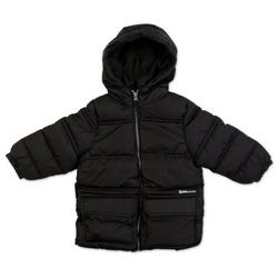Toddler Solid Fleece Lined Puffer Coat - Black