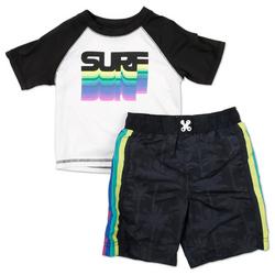 Toddler Boys 2 Pc Swim Shorts Set