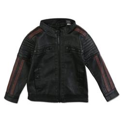 Toddler Boys Faux Leather Zip Jacket - Black