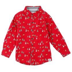Toddler Boys Button Down Christmas Shirt