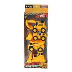 4 Pk Construction Pull Back Toy Vehicles