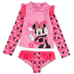 Toddler Girls 2 Pc Minnie Mouse Swimsuit Set