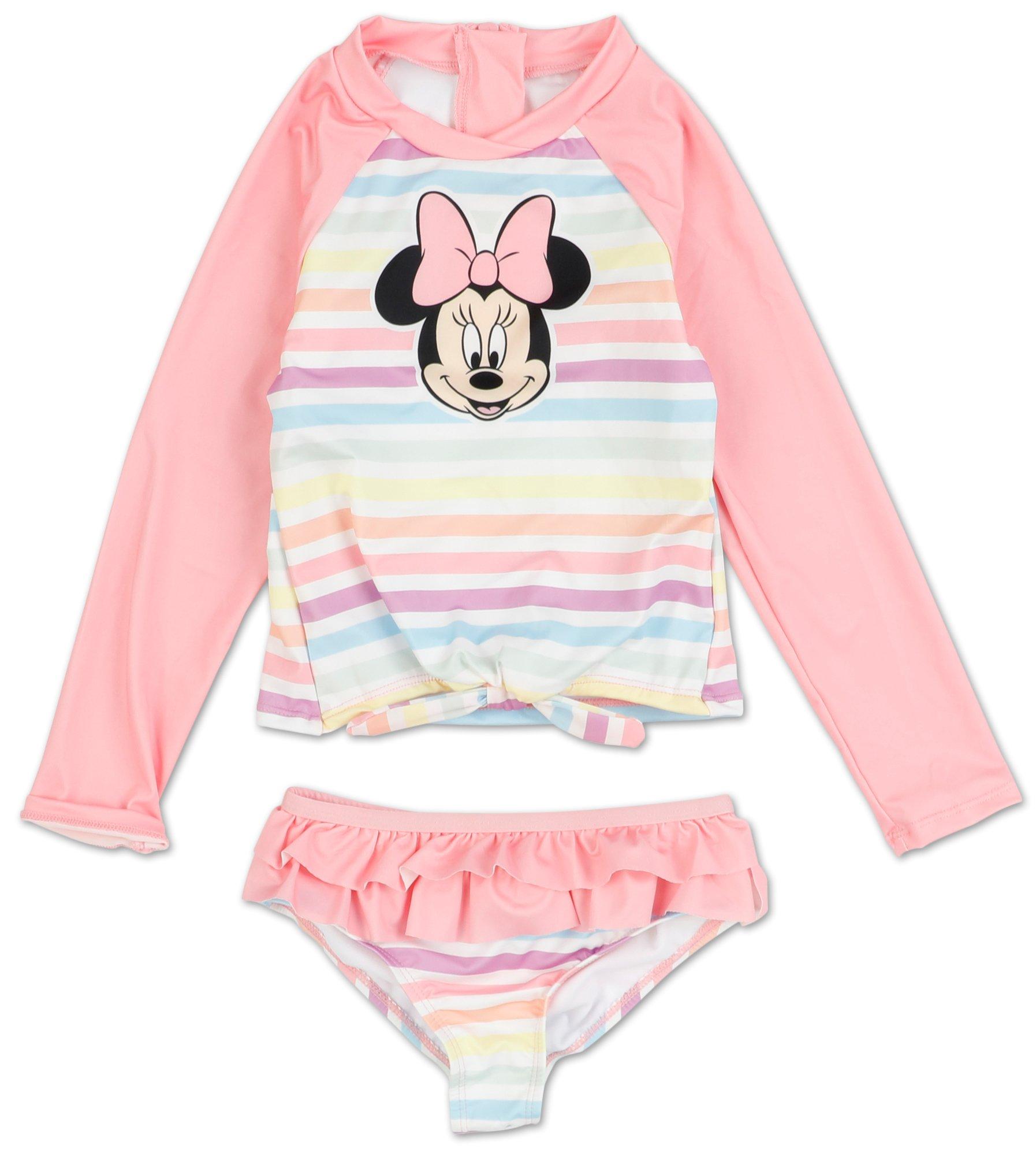 Toddler Girls 2 Pc Minnie Mouse Swimsuit Set