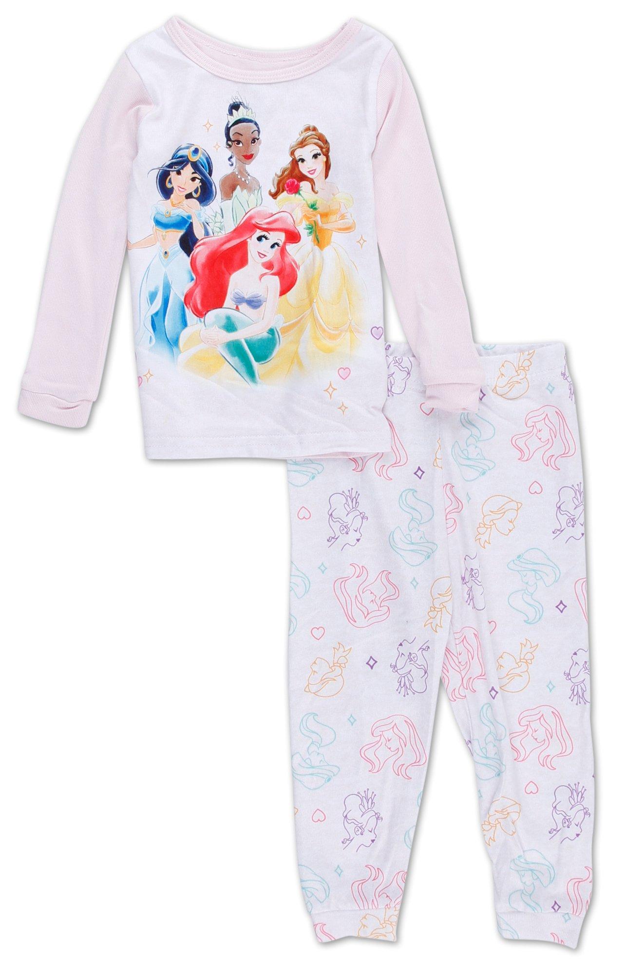 Girls 2 Pc Disney Princess Pajama Set