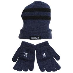 Boys 2 Pc Beanie and Gloves Set