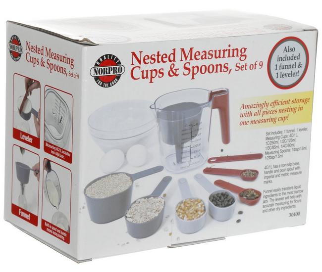 Measuring Cups and Spoons Set of 10 Pieces,Nesting Measure Cups