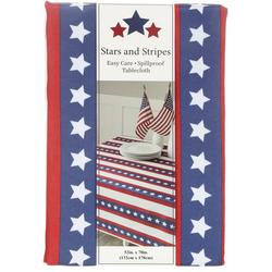 52x70 Americana Stars & Stripes Oblong Table Cloth