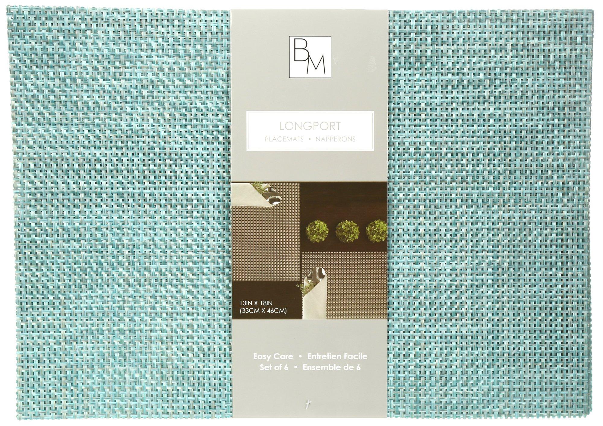 6 Pk Solid Textured Place Mats