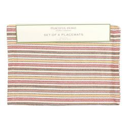4 Pk Striped Cotton Placemats - Multi