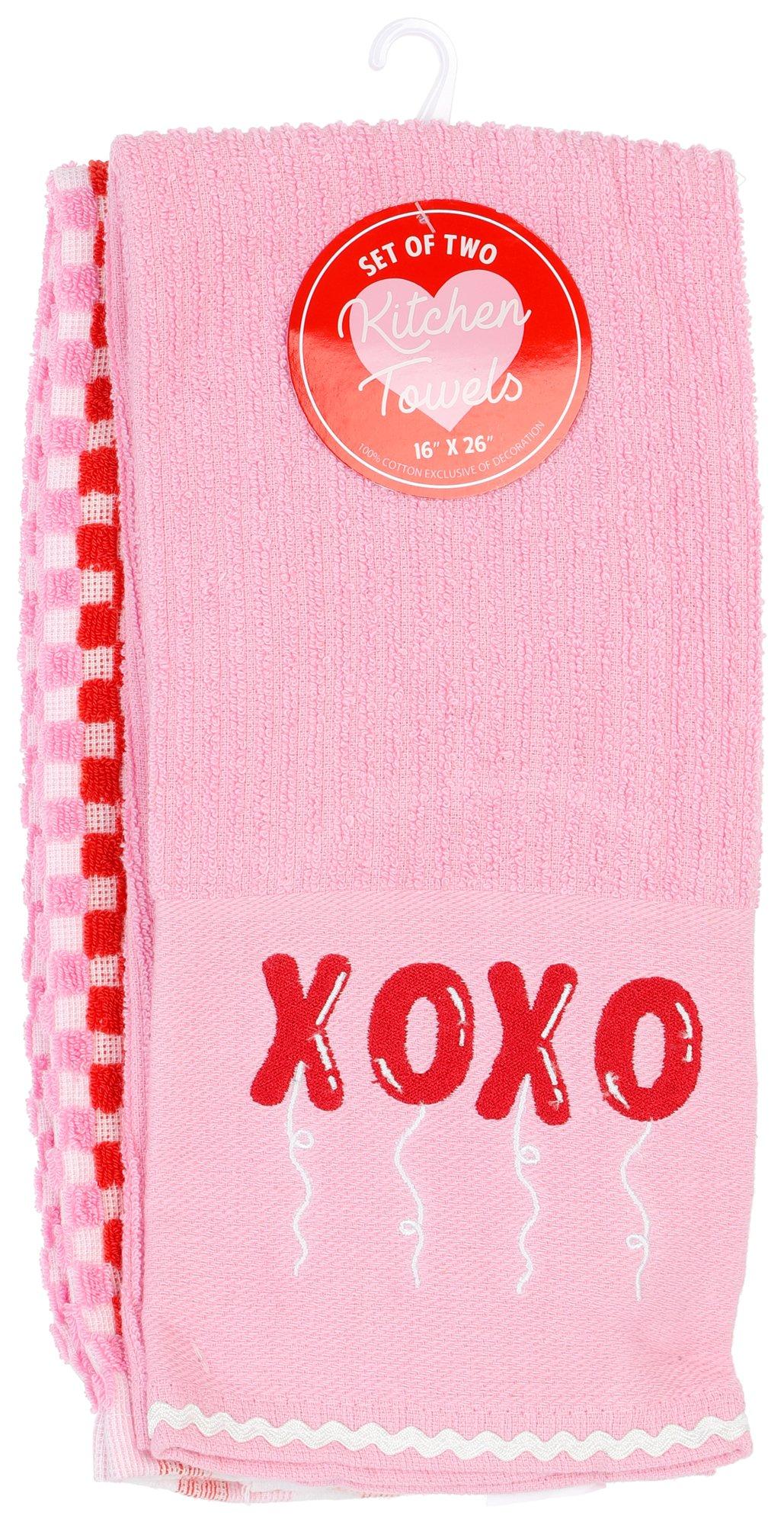 XOXO Heart Kitchen Towel, Set of 2