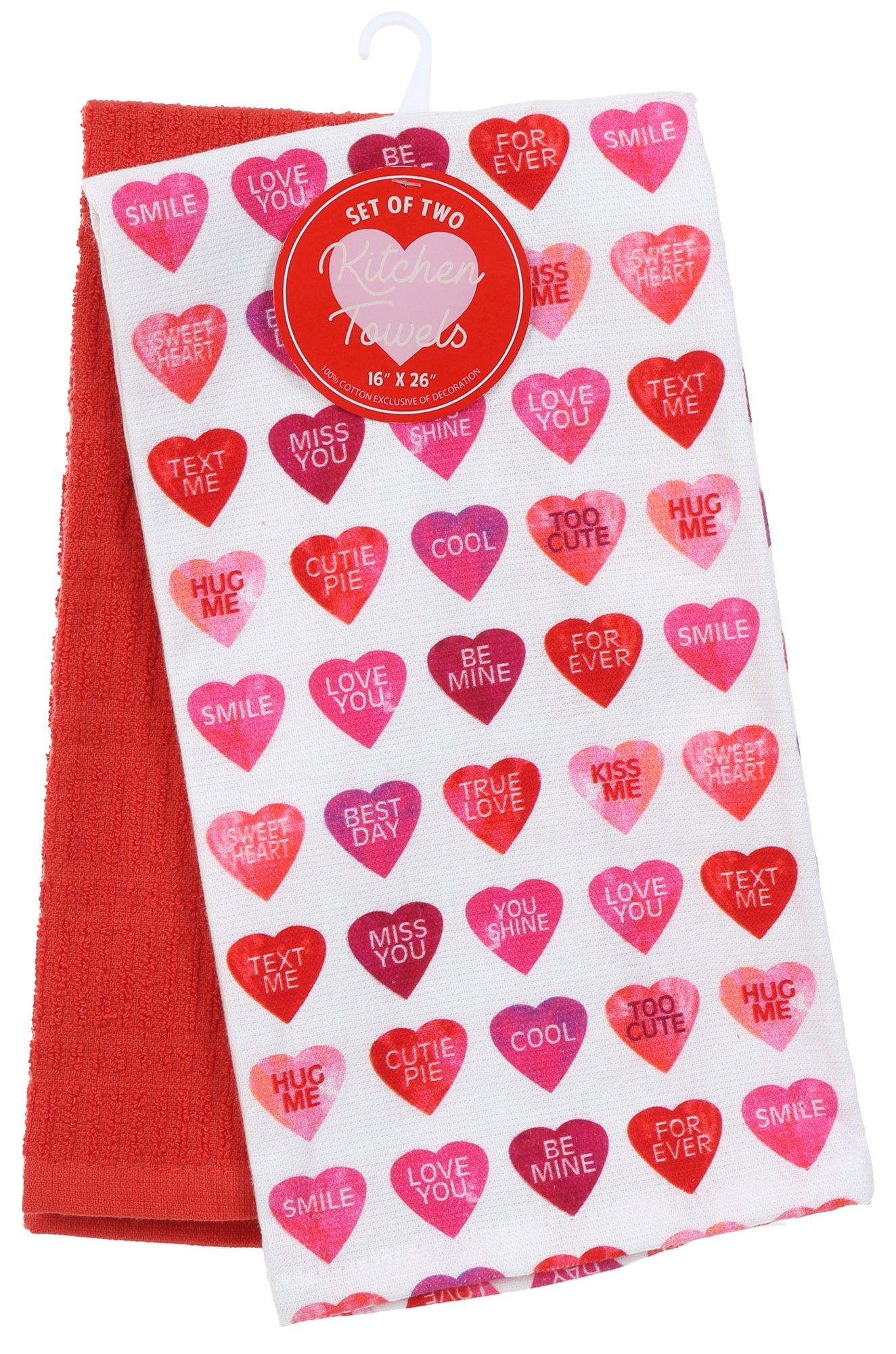 2 Pack Of Valentine's Day Kitchen Towels, Simple And Cute Plaid Pattern,  Valentine's Day Holiday Decorative Kitchen Towels With Love, Soft And  Skin-fr