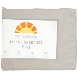 King 4 Pc Solid Luxurious Sheet Set - Taupe