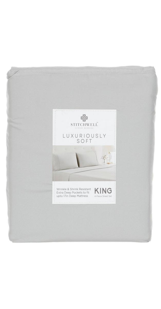 4 Pc King Size Sheet Set - Grey | bealls