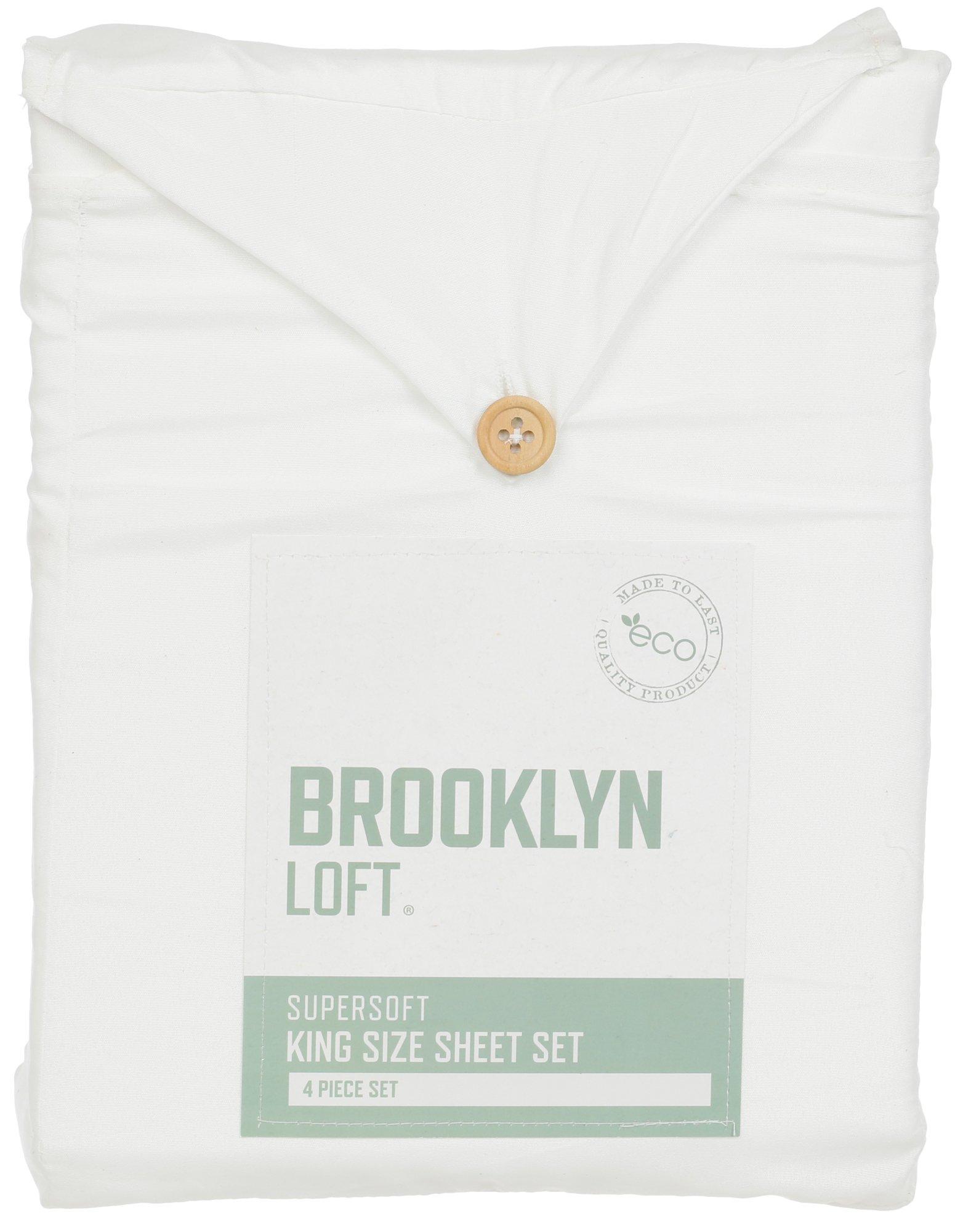 King Size 4 Pc Super Soft Sheet Set - White