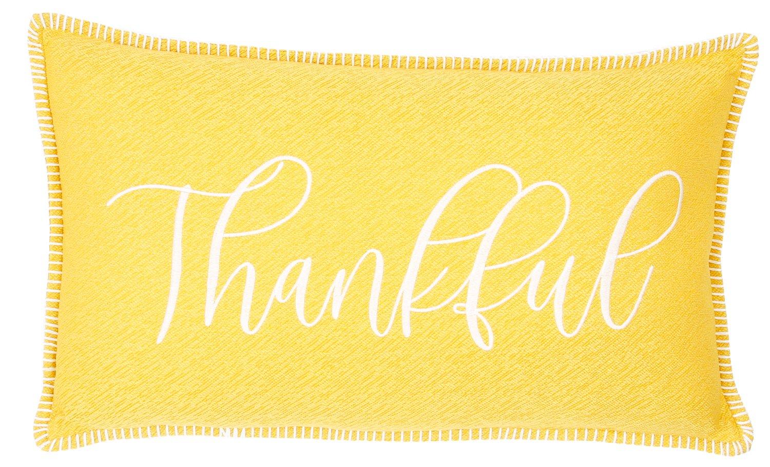 14x36 Harvest Thankful Throw Pillow - Yellow