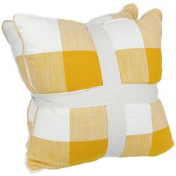 2 Pk Checkered Decorative Throw Pillows - Yellow