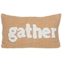 12x20 Harvest Gather Embroidered Throw Pillow - Orange/Tan