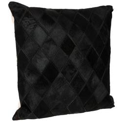 20x20 Stitched Faux Fur Pillow - Black/White