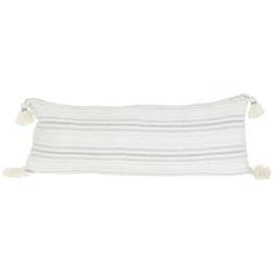 36 Stripe Tufted Decorative Pillow - White