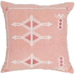 20x20 Embroidered Decorative Pillow  - Pink